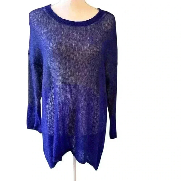 Eileen Fisher violet mohair high low pullover sweater tunic  size XL - Picture 1 of 6